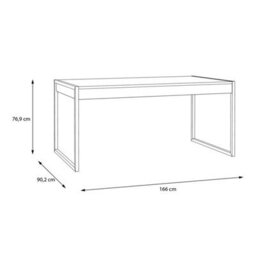 Wyld Haus Egtved Black And Natural Oak Effect Dining Table With Metal Legs - thumbnail 6