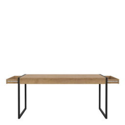 Wyld Haus Egtved Black And Natural Oak Effect Dining Table With Metal Legs - thumbnail 5