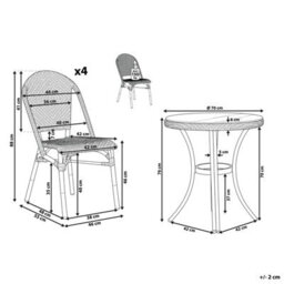 Beliani Garden Dining Set 4 Seater Rifreddo Pe Rattan Blue - thumbnail 3