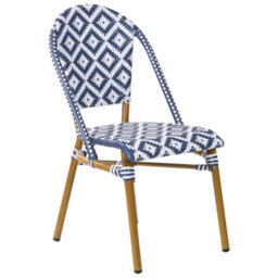 Beliani Garden Dining Set 4 Seater Rifreddo Pe Rattan Blue - thumbnail 4