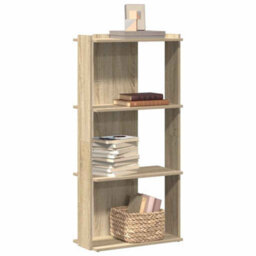 Berkfield Bookcase 3-Tier Sonoma Oak 60X30X120 Cm Engineered Wood