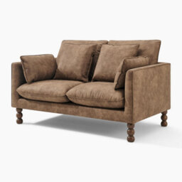 Furniturebox Uk Monroe Brown Faux Leather 2 Seater Sofa - thumbnail 8
