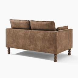 Furniturebox Uk Monroe Brown Faux Leather 2 Seater Sofa - thumbnail 9
