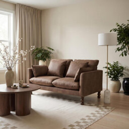 Furniturebox Uk Monroe Brown Faux Leather 2 Seater Sofa - thumbnail 7