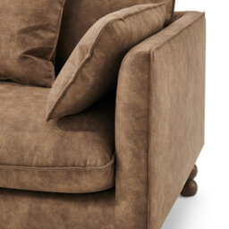 Furniturebox Uk Monroe Brown Faux Leather 2 Seater Sofa - thumbnail 5