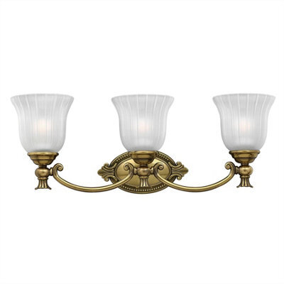 Luminosa Lighting Luminosa Francoise 3 Light Bathroom Over Mirror Wall Light Burnished Brass Ip44, G9
