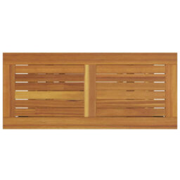 Berkfield Outdoor Table Natural & Grey 35X80X75 Cm Solid Wood And Steel - thumbnail 7