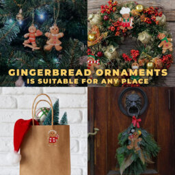 Festive Fix Gingerbread Christmas Tree Ornaments 15 Pack Hanging Decorations For Xmas Tree Wreaths Gifts Home Holiday Decor - thumbnail 6