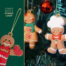 Festive Fix Gingerbread Christmas Tree Ornaments 15 Pack Hanging Decorations For Xmas Tree Wreaths Gifts Home Holiday Decor - thumbnail 2