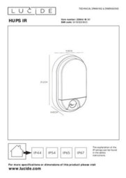 Lucide Hups Ir - Pir Wall Light Outdoor - Led - 1X10W 3000K - Ip54 - White - thumbnail 6