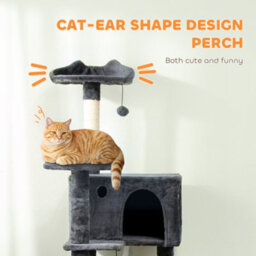 Pawhut 180Cm Cat Tree Tower With Sisal Scratching Posts, Condos, Dark Grey - thumbnail 5