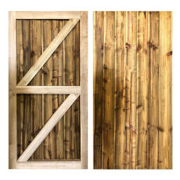 Ruby UK Ruby Padstow Wooden Garden Featheredge Gate 2.4M High - Premium Privacy & Security Gate 1125mm Wide Right Hand Hinge - thumbnail 2