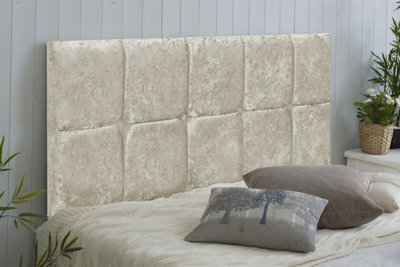 "Adore Designs Monaco Crushed Velvet 2Ft6 Small Single 20"" Headboard -  Cream"