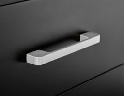 Furniturebox Taylor Black Painted Wooden Bedside Table With 1 Drawer Plus Shelf And Silver Handles - thumbnail 4