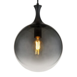 Luminosa Lighting Luminosa Dalton Globe Pendant Ceiling Light Matt Black Balls Smoke Glass Shade 1X E27 - thumbnail 3