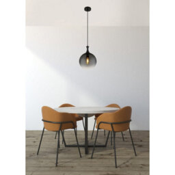 Luminosa Lighting Luminosa Dalton Globe Pendant Ceiling Light Matt Black Balls Smoke Glass Shade 1X E27 - thumbnail 5