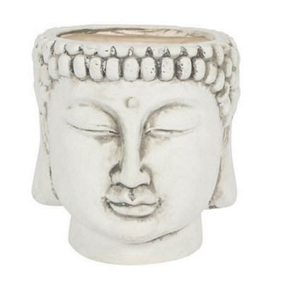 Something Different White Terracotta Buddha Head Planter Cream (One Size) - image 1