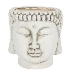 Something Different White Terracotta Buddha Head Planter Cream (One Size)