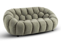 Sage Green Teddy Boucle Fabric  2 + 1 Seater Sofa And Armchair Set For Living Room Atrani - thumbnail 2