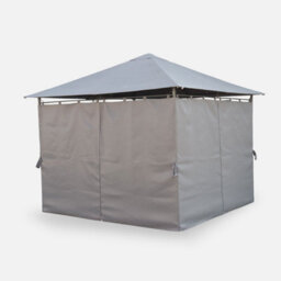 Sweeek - Heavy Duty 3X3M Gazebo With Curtains Elusa Grey 299X299X262 Cm - thumbnail 3