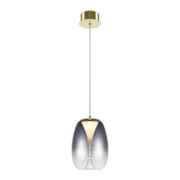 Luminosa Lighting Luminosa Splash Modern Dome Pendant Ceiling Light Gold 3000K 280Lm Smoky Shade - thumbnail 1