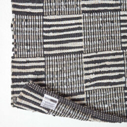 Homescapes Black & White Real Leather Handwoven Striped Block Check Rug, 150 X 240 Cm - thumbnail 5