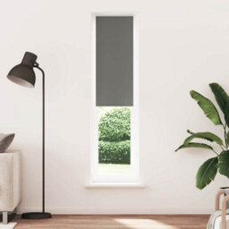 Berkfield Durable Roller Blind Blackout Grey 60X210 Cm Fabric Width 55.7 Cm Polyester