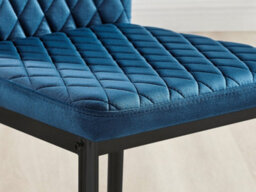 Furniturebox Uk Giovani 4 Grey Dining Table & 4 Navy Velvet Milan Black Leg Chairs - thumbnail 9