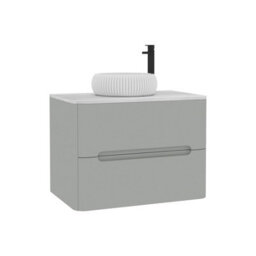 Royal Bathrooms Venice 700mm Dove Grey Wall Mounted Bathroom Countertop Vanity Unit 2 Drawer With Milan Basin - thumbnail 7
