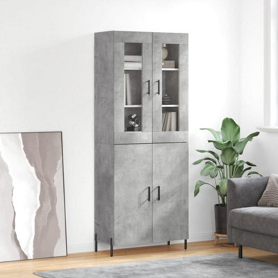 Berkfield Highboard Concrete Grey 69.5X34X180 Cm Engineered Wood - image 1