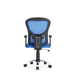 Mesh Back Office Chair In Blue With Back And Leg - thumbnail 6