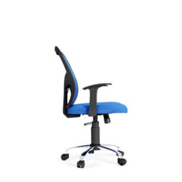 Mesh Back Office Chair In Blue With Back And Leg - thumbnail 4