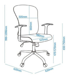 Mesh Back Office Chair In Blue With Back And Leg - thumbnail 2