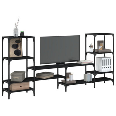 Berkfield Tv Cabinet Black 206.5X28.5X95 Cm Engineered Wood - image 1
