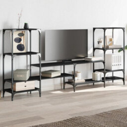 Berkfield Tv Cabinet Black 206.5X28.5X95 Cm Engineered Wood - thumbnail 3