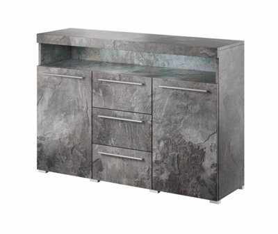 Arte Stylish India 26 Sideboard Cabinet 132Cm In Schiefer Finish - Elegant Storage Solution W132Cm H92Cm D39Cm - image 1