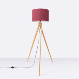 Sollux Lighting Natt Fabric/pvc/wood Burgundy/natural Wood 1 Lights Modern Floor Lamp - thumbnail 3