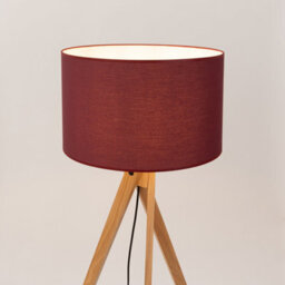 Sollux Lighting Natt Fabric/pvc/wood Burgundy/natural Wood 1 Lights Modern Floor Lamp - thumbnail 6