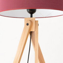 Sollux Lighting Natt Fabric/pvc/wood Burgundy/natural Wood 1 Lights Modern Floor Lamp - thumbnail 7