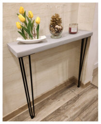 Moderix Rustic Console Table 225mm Hairpin 3R 711mm Antique Grey Length Of 140Cm - thumbnail 1