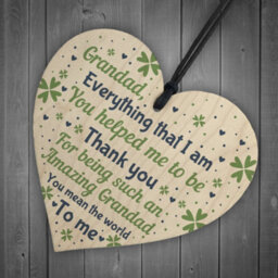 Red Ocean Thank You Grandad Gifts Wooden Heart Fathers Day Gift For Grandad From Grandchildren Keepsake - thumbnail 6