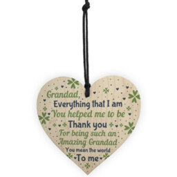 Red Ocean Thank You Grandad Gifts Wooden Heart Fathers Day Gift For Grandad From Grandchildren Keepsake - thumbnail 5