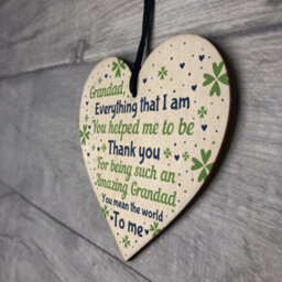 Red Ocean Thank You Grandad Gifts Wooden Heart Fathers Day Gift For Grandad From Grandchildren Keepsake - thumbnail 7