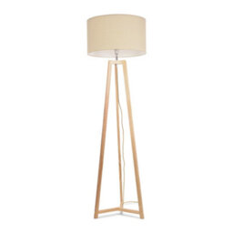 Valuelights Lottie Natural Wood Tripod Floor Lamp With Natural Drum Shade - thumbnail 2