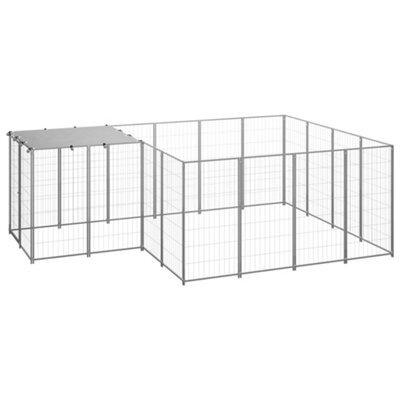 Berkfield Dog Kennel Silver 6.05 M2 Steel - image 1