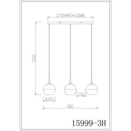 Luminosa Lighting Luminosa Ragusa Bar Pendant Ceiling Light Matt Sand 3X E27 - thumbnail 7