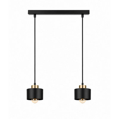 Luminosa Lighting Luminosa Simply Bar Pendant Ceiling Light Black, Gold 2X E27 - image 1