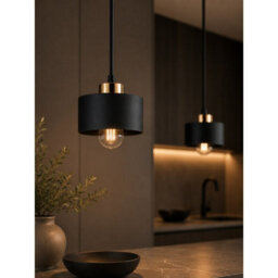 Luminosa Lighting Luminosa Simply Bar Pendant Ceiling Light Black, Gold 2X E27 - thumbnail 3