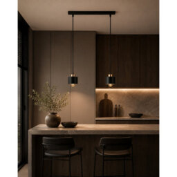Luminosa Lighting Luminosa Simply Bar Pendant Ceiling Light Black, Gold 2X E27 - thumbnail 2