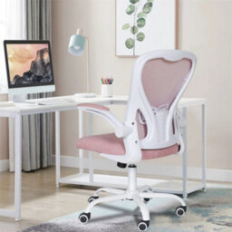 Pink Mesh Ergonomic Office Chair Swivel Rocking - thumbnail 7